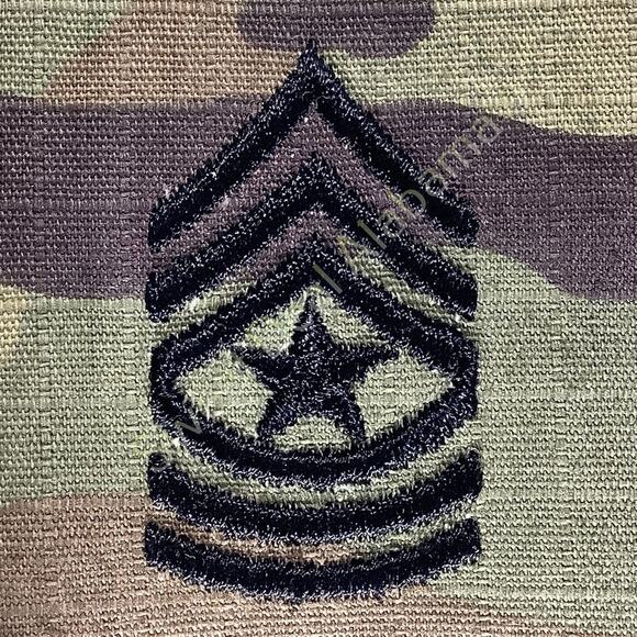 U.S. Army E9 Sergeant Major OCP Rank Insignia, Multi-Camo, 2x2, Hook-n-Loop Back - Picture 1 of 3